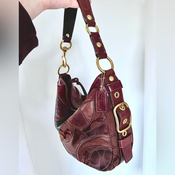 SOLD - Coach Zoe Hobo Patchwork Shoulder Bag - Picture 4 of 11